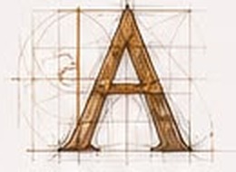 The letter A within its construction lines