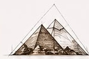 The pyramids drawn inside a triangle