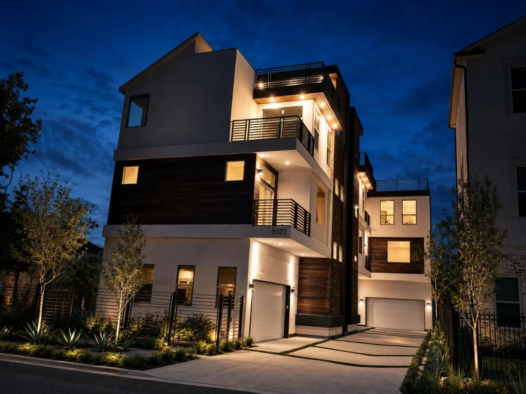 Kiam Street — street elevation at dusk